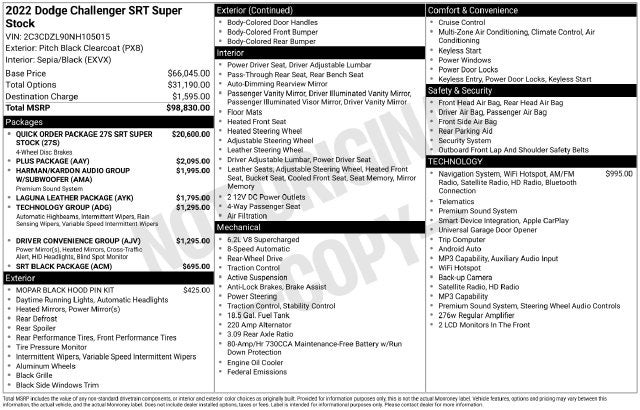 2022 Dodge Challenger SRT Super Stock