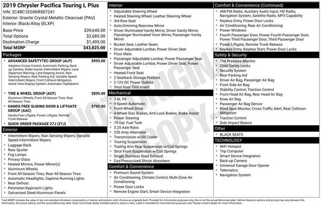 2019 Chrysler Pacifica Touring L Plus