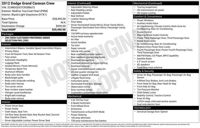 2012 Dodge Grand Caravan Crew
