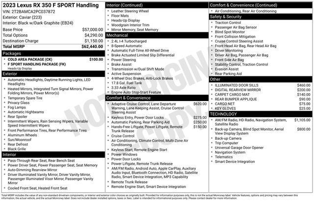 2023 Lexus RX 350 F Sport Handling