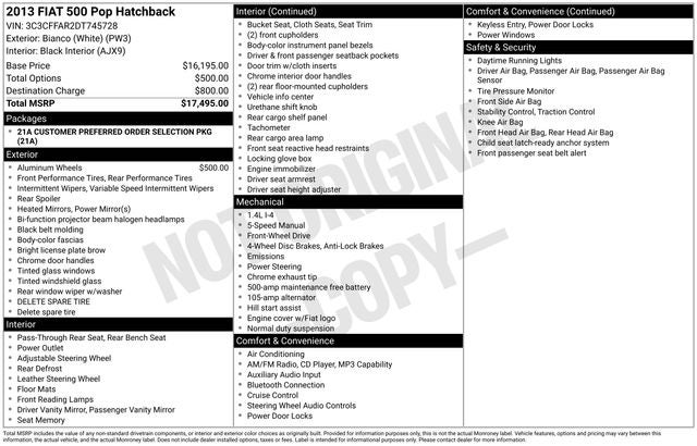 2013 FIAT 500 Pop