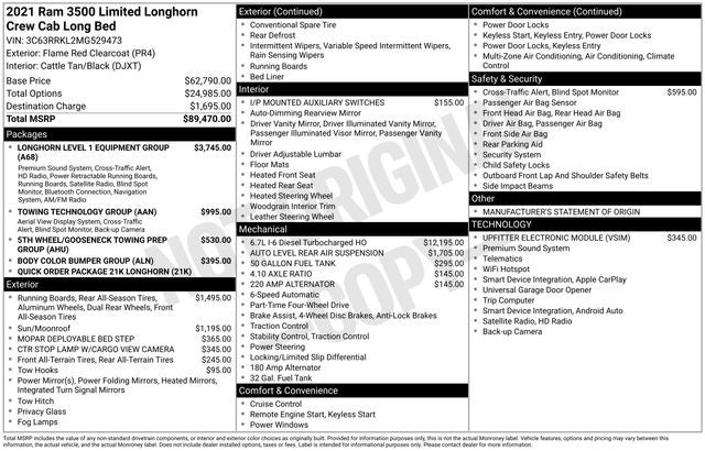 2021 RAM 3500 Limited Longhorn