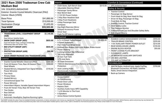 2021 RAM 2500 Tradesman