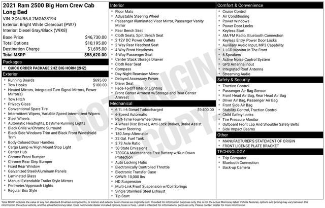 2021 RAM 2500 Big Horn Long Box