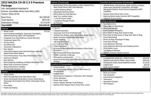 2023 Mazda Mazda CX-30 2.5 S Premium Package