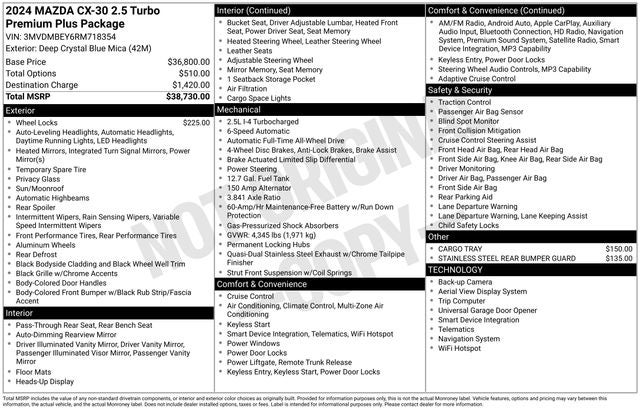 2024 Mazda Mazda CX-30 2.5 Turbo Premium Plus Package w/Premium Plus Package