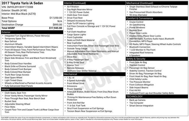 2017 Toyota Yaris iA Base
