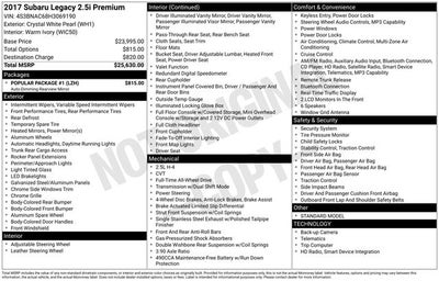 2017 Subaru Legacy 2.5i Premium