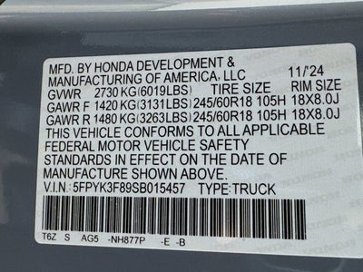 2025 Honda Ridgeline Black Edition