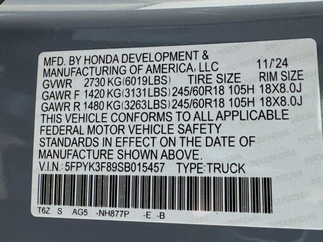 2025 Honda Ridgeline Black Edition