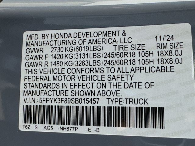 2025 Honda Ridgeline Black Edition