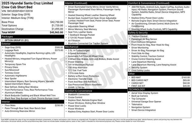 2025 Hyundai Santa Cruz Limited