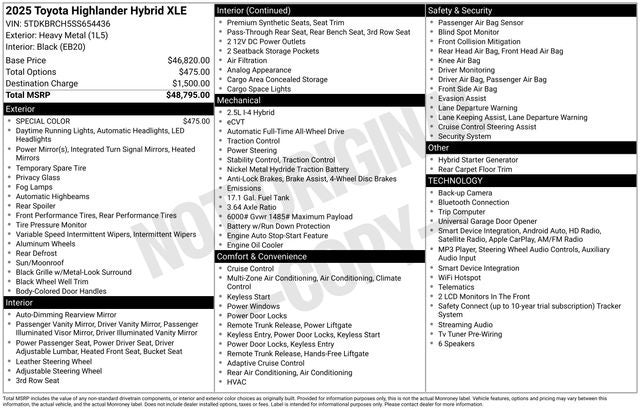 2025 Toyota Highlander Hybrid XLE