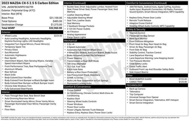 2023 Mazda Mazda CX-5 2.5 S Carbon Edition