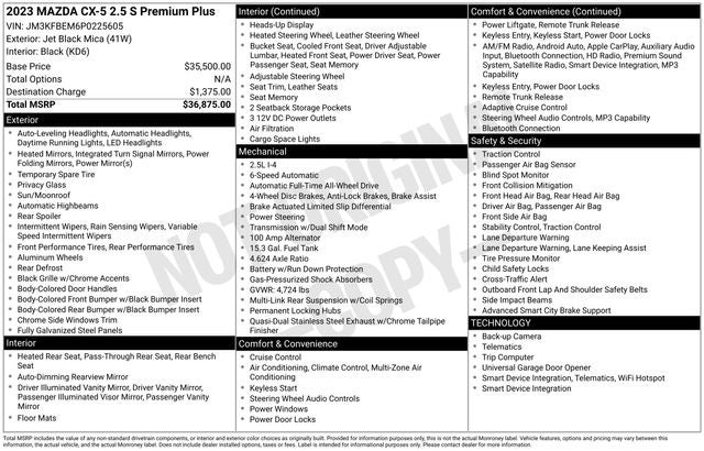 2023 Mazda Mazda CX-5 2.5 S Premium Plus Package