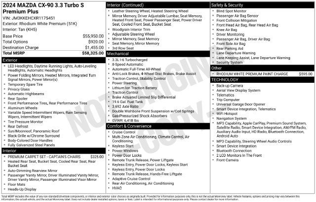 2024 Mazda Mazda CX-90 3.3 Turbo S Premium Plus