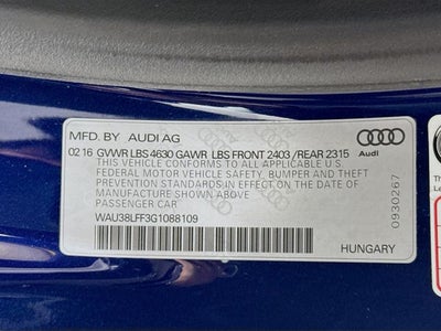 2016 Audi A3 2.0T Premium Plus quattro